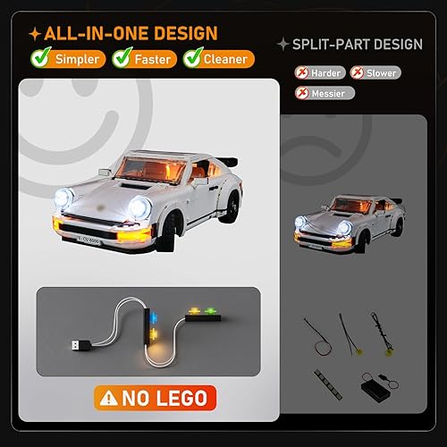 Miniatura 4 de LIGHTAILING Juego de luces para el modelo de bloques de construcción Porsche 911, kit de luz LED compatible con Lego 10295 (no incluye el modelo)