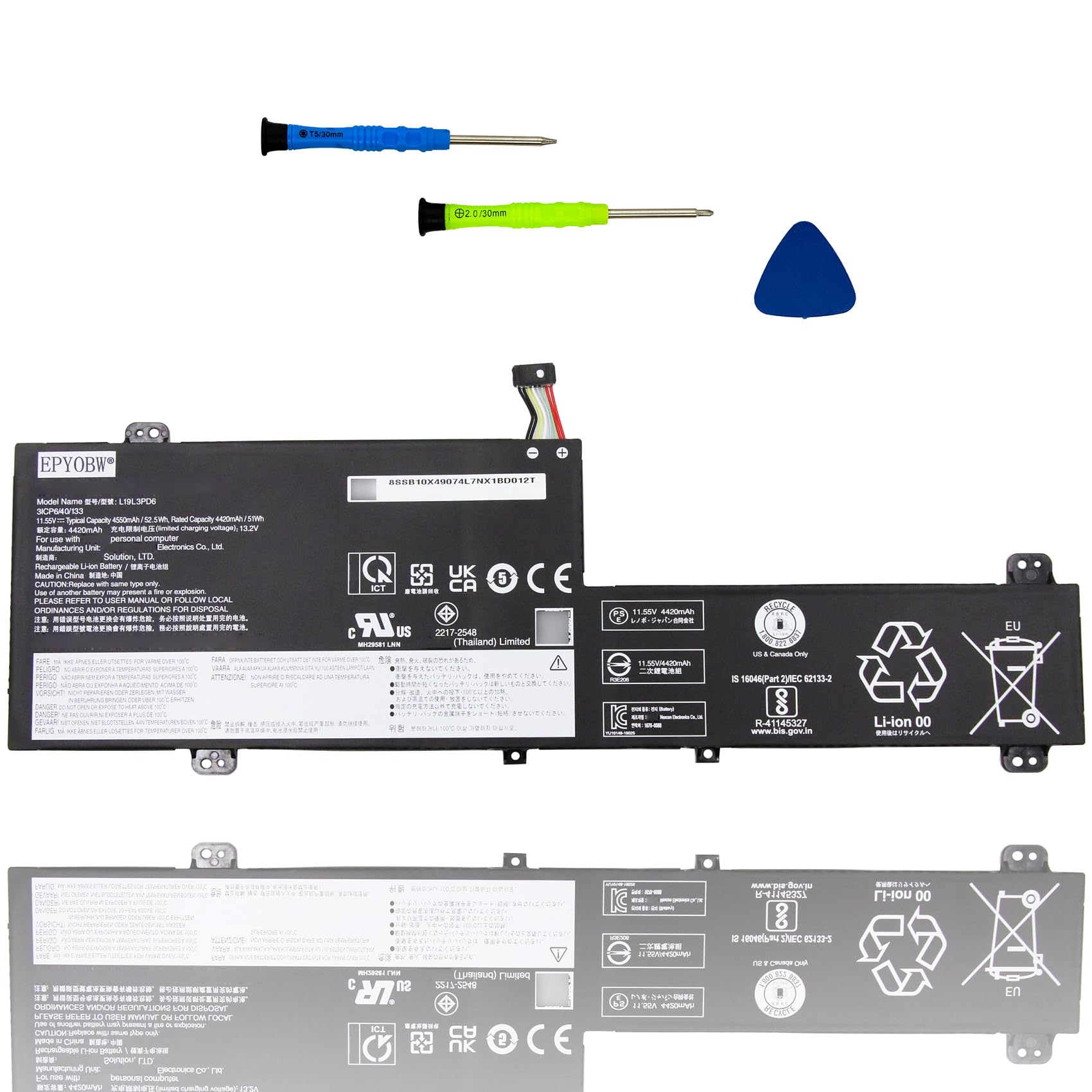 Amazon.com: EPYOBW L19L3PD6 Laptop Battery 52.5Wh L19D3PD6