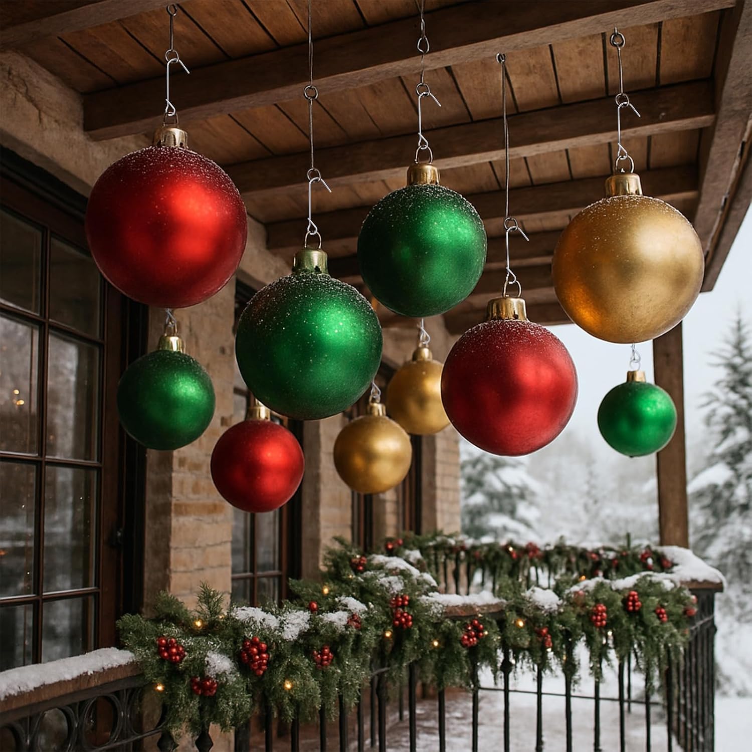 Therwen 200 Pcs Heavy Duty Christmas Ornaments J Hooks Ornaments Hangers | J-shaped Hangers with Secure Loops, for Hanging Larger Heavier Ornaments, Durable Metal Construction, Christmas Decor