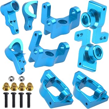 Metal 144001 Steering Knuckle Kit C Hub Carrier Steering Stub Axle Carrier Compatible with WLtoys 144001 1/14 RC Car Buggy Upgrade Part Blue