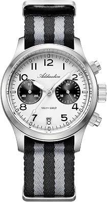 ADDIESDIVE 39 MM Chronograph Watch Panda Dial Quartz VK64 Movement Synthetic Sapphire Super Lume 100 M Mens Waterproof Watches Comfortable Nylon Strap