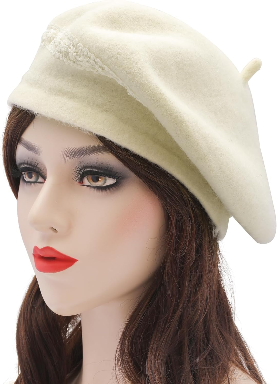 ZLYC Wool French Beret Hat for Women Girls Solid Color Artist Beret Cap - Image 2