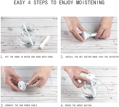 Vista 2 de Mini humidificador de botella de agua, ajustable USB Donut Mist Maker Stick Wick para viajes, dormitorio, planta de automóvil, botella personal