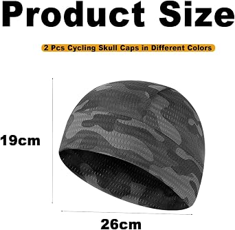 Skull Cap Beanie Hat, 2 Pcs Moisture Wicking Cap, Under Helmet Hats