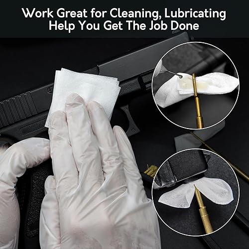 Miniatura 4 de 1800/900/600 Gun Cleaning Patches, Universal Cleaning Patch for Firearms - Lint Free, Absorbent, Disposable Gun Cloths Fit Rifle, Pistol Bore Cleans