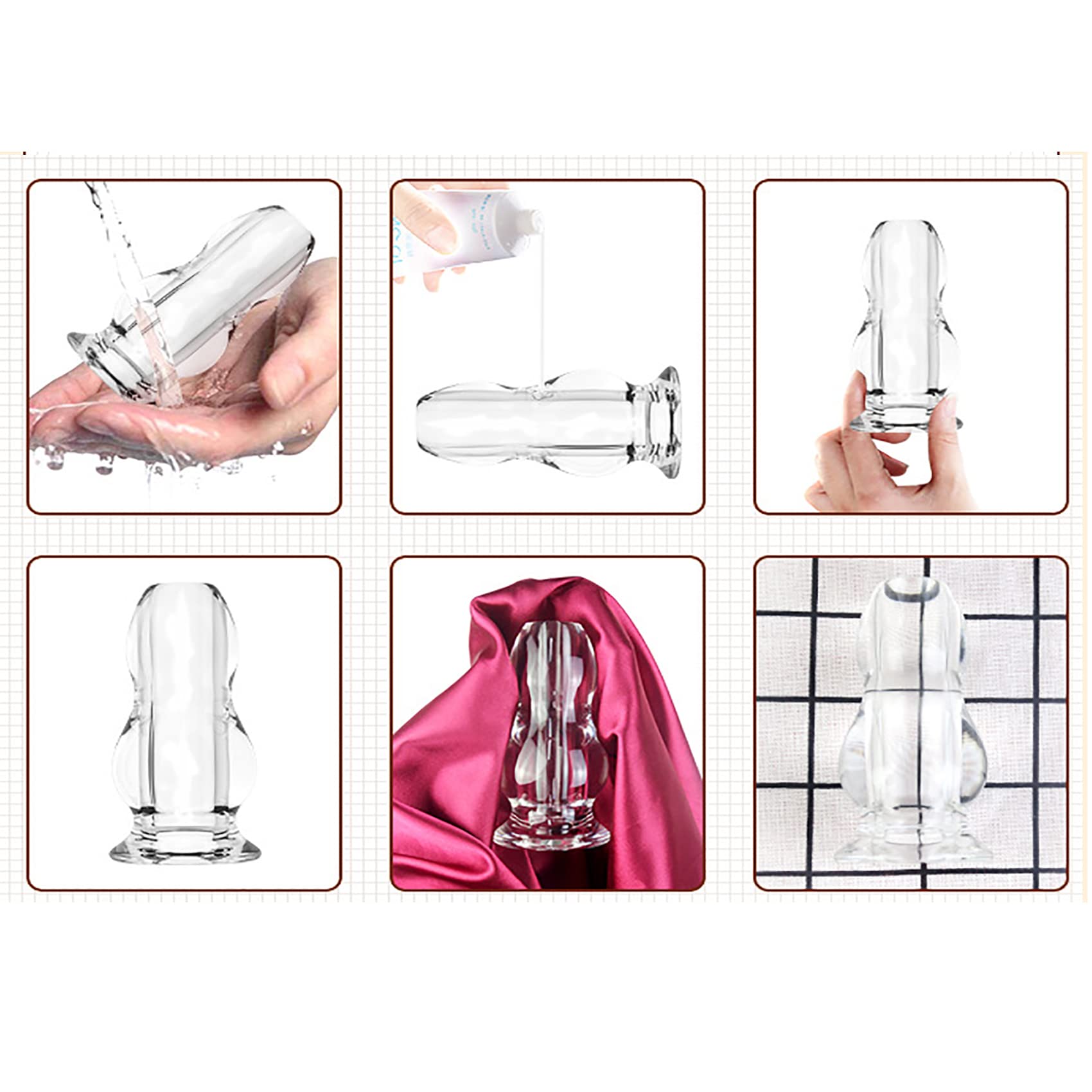 Hohl Analplug Set S/M/L Verdicktes Glas Tunnel Butt Plug Analkugeln, Transparenter Hohler Analstöpsel Anal Speculum Vagina Expansion Hohlstecker Sexspielzeug Für Männer Frauen Paare