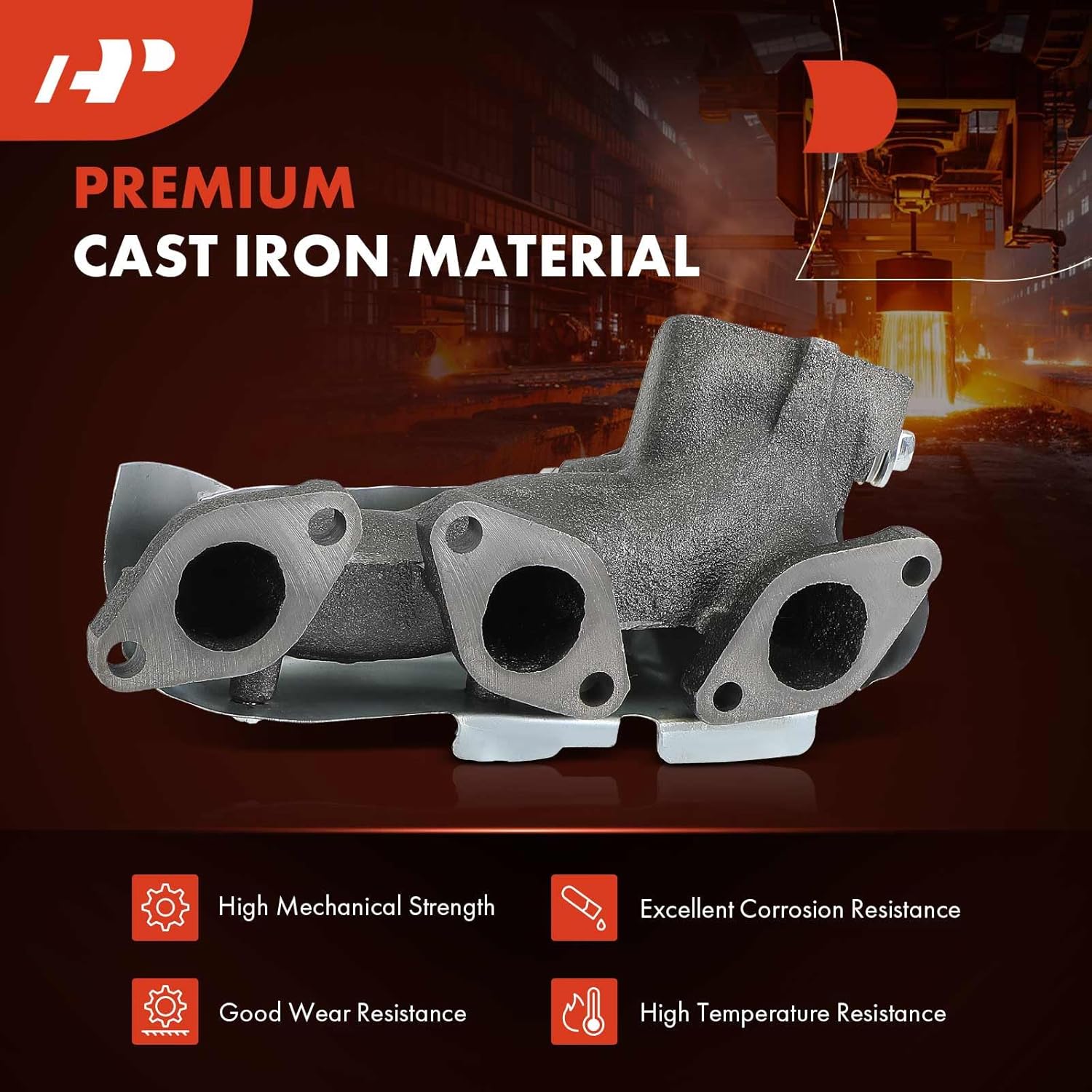 A-Premium Left Side Exhaust Manifold Kit W/Gasket, Studs & Nuts [3.0L] Compatible with Nissan Pathfinder 1990-1995, Pickup 1995, D21 1990-1994