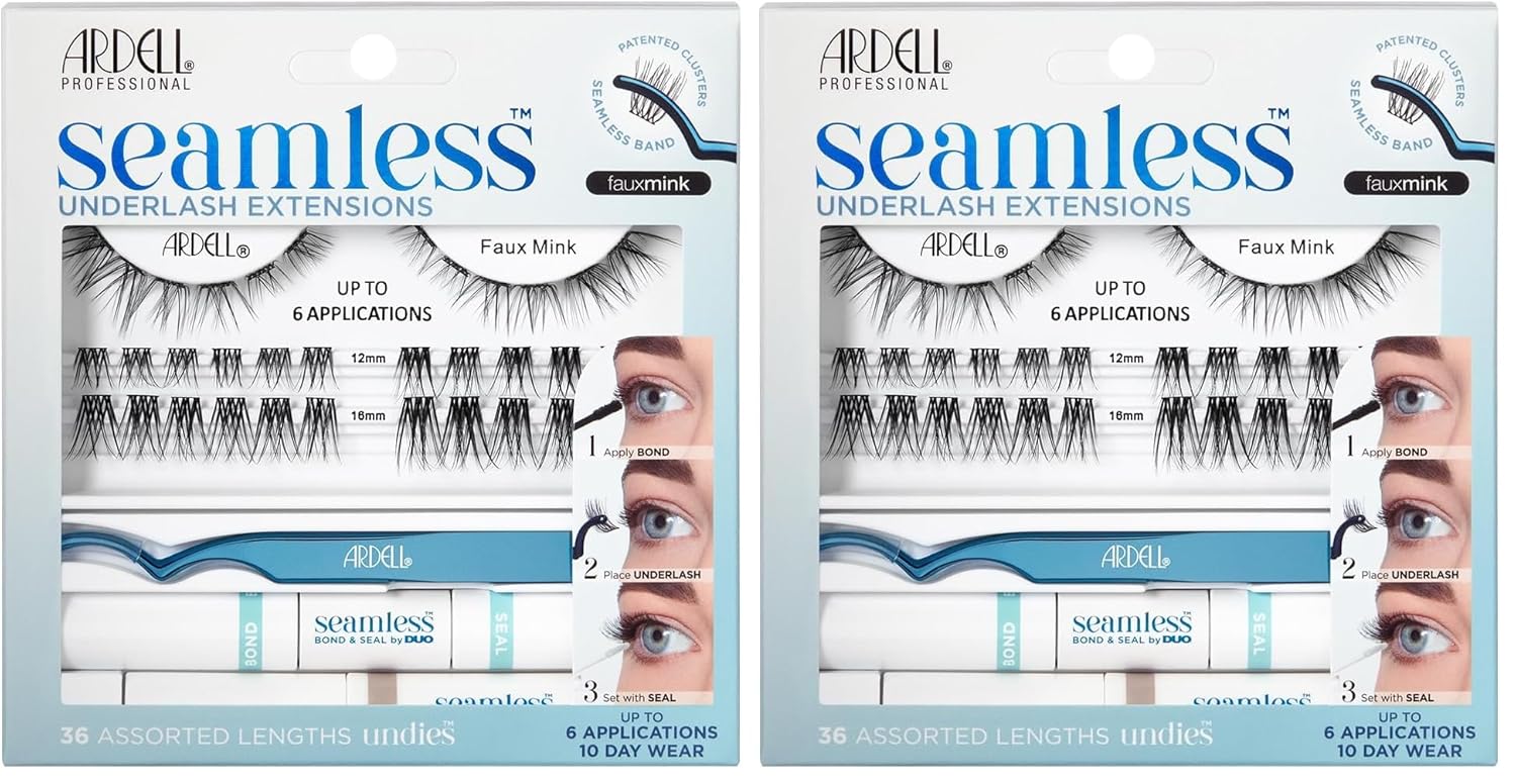 Ardell Seamless Eyelash Extensions Refill Kit,Wispies - 32 Assorted Cluster Lengths,Customizable DIY Lash Clusters for Natural Look Lashes,(Pack of 4)