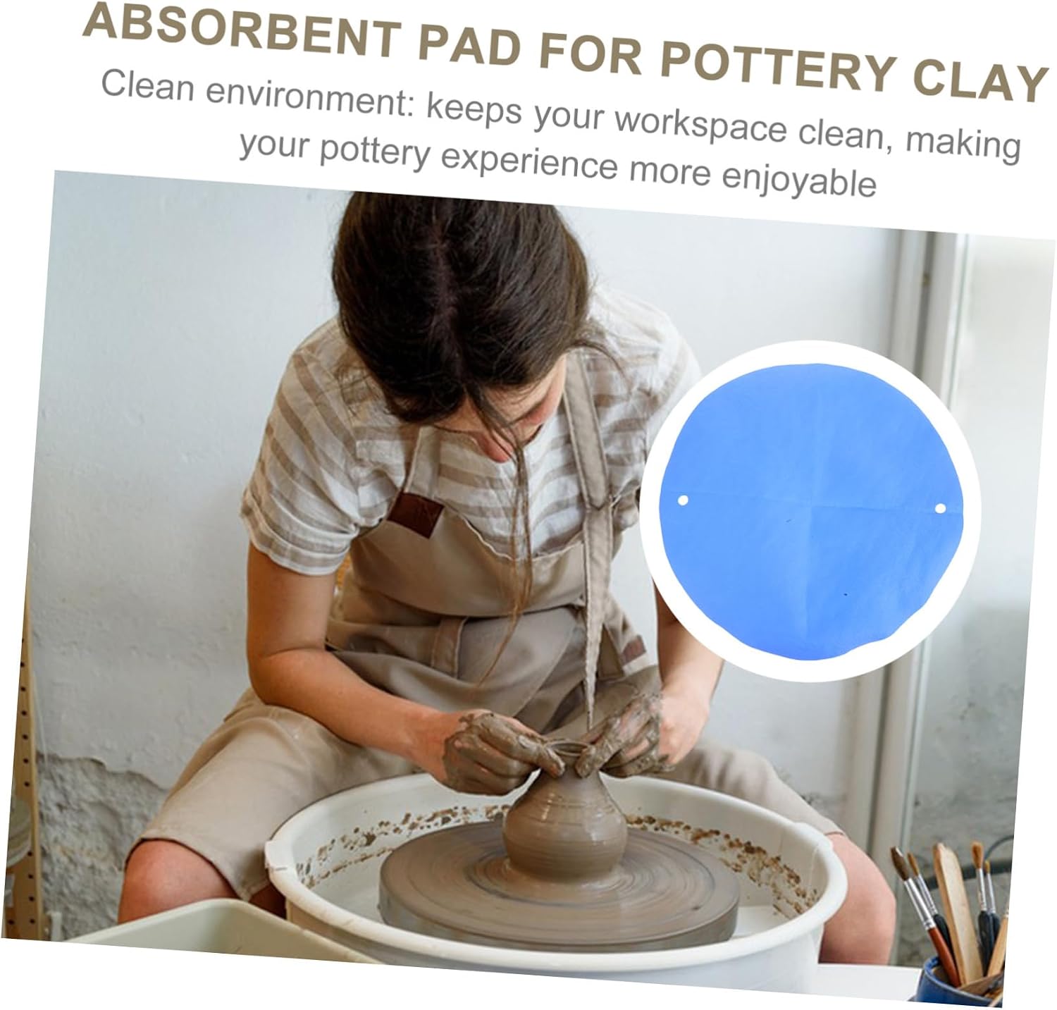 Pottery Batmate Dual Hole Cloth for Clay Throwing and Trimming