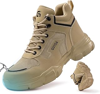 GUYISA PRO Safety Shoes Mens Work Boots Waterproof Lightweight Steel Toe Cap Boots Industrial Construction Sites Puncture ...