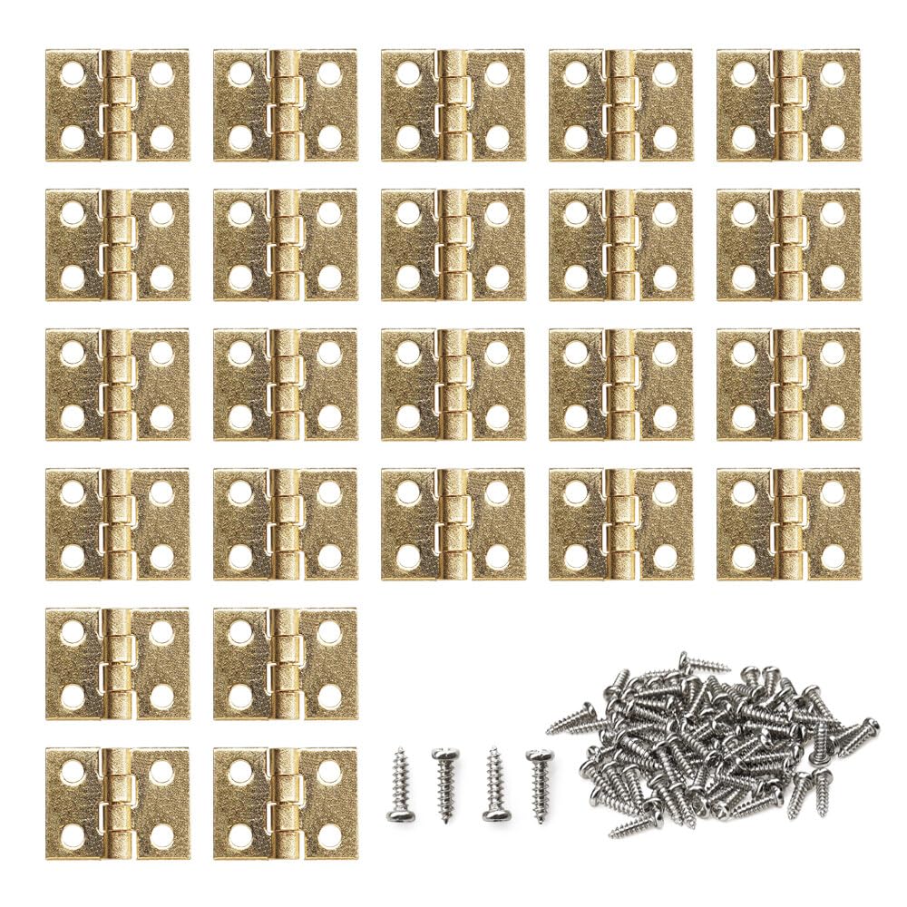 Odoria 1/12 Scale Dolls House Miniature Door Hinges 24Pcs and Screws 96Pcs Dollhouse Accessories