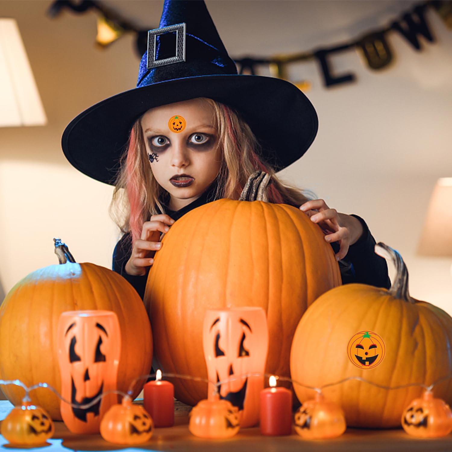 1000 Piezas Pegatinas Halloween Redondas, Halloween Stickers