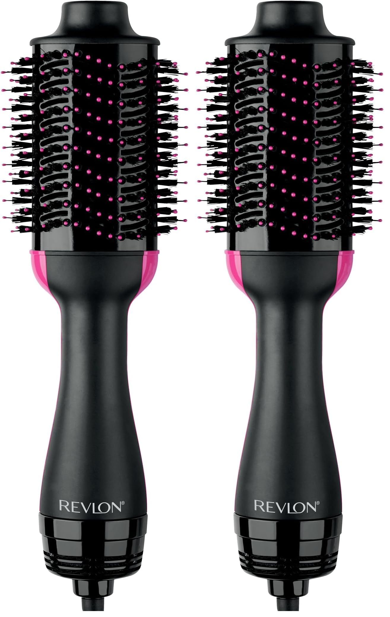REVLON One-Step Volumizer Hair Dryer and Styler – Easy Salon-Style Blowouts – Less Frizz, More Shine, and Reduced Heat Damage, for All Hair Types_and Lengths (Black) (Pack of 2)
