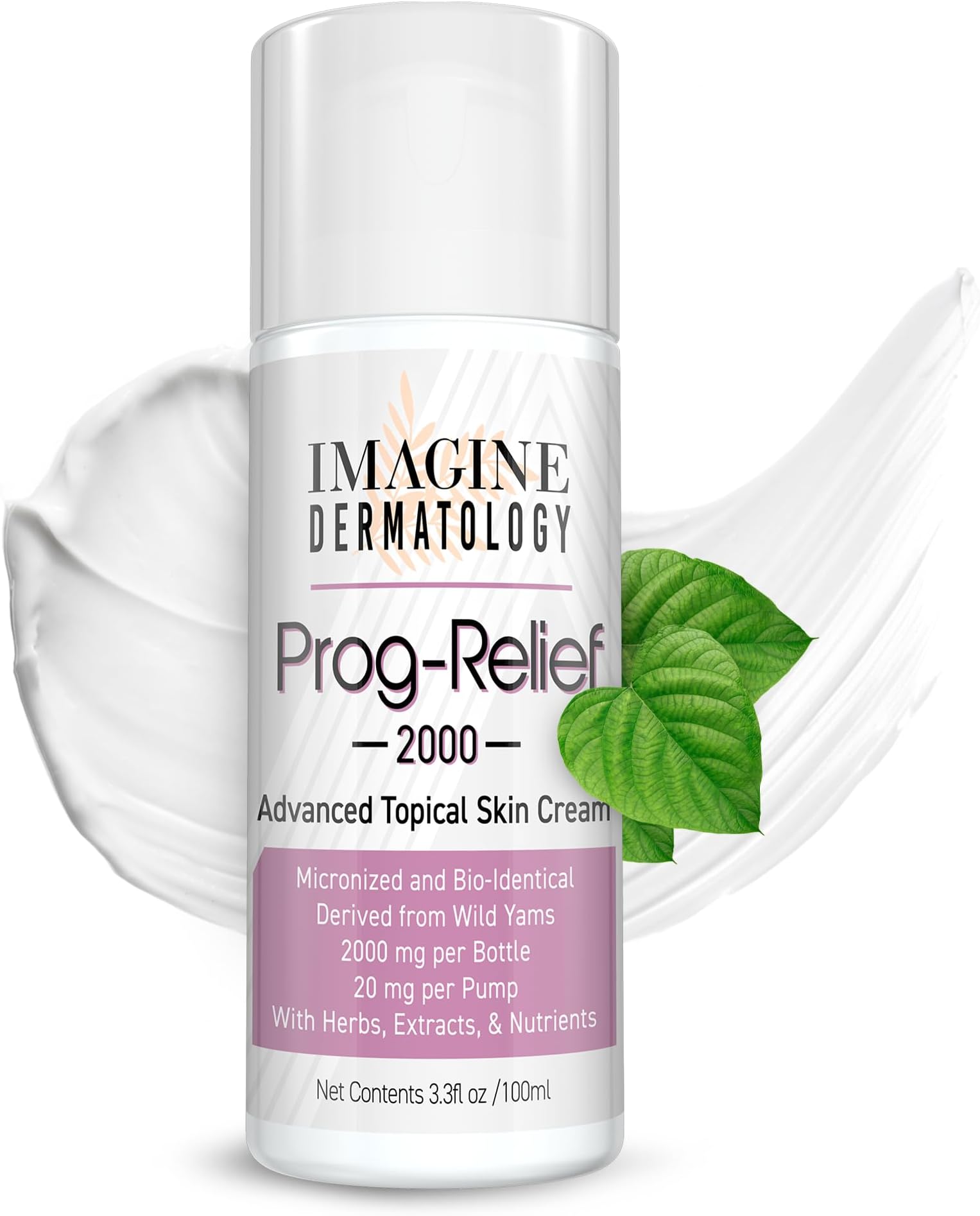 Bio-Identical USP Progesterone 2000mg Wild Yam TSA Compliant Size 3.3floz 1Pump=1Dose Pro-Relief Cream Paraben Free 100ml 100pumps No Risk, Return Unused Portion for Any Reason Within 90 Days