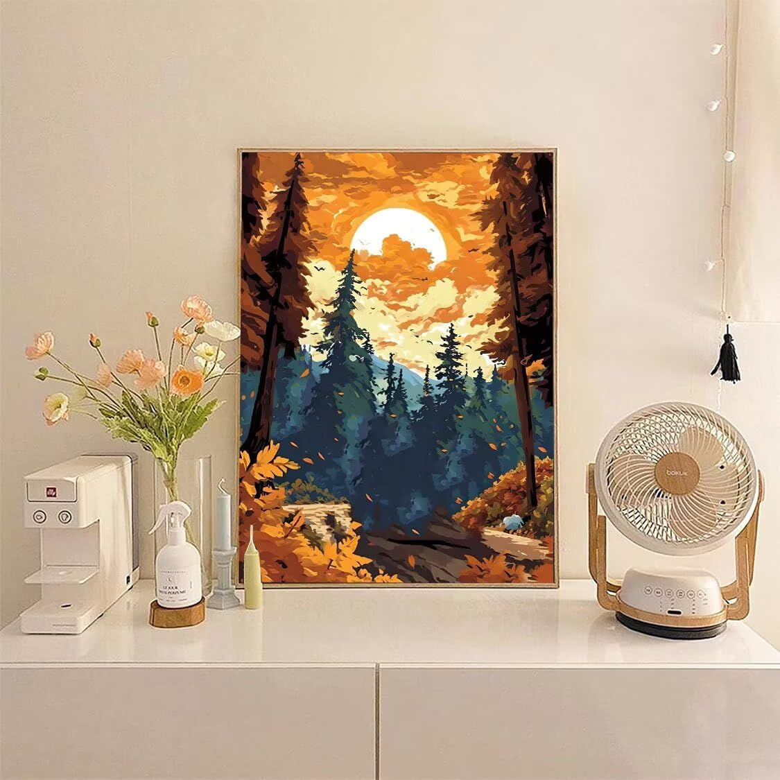 Malen nach Zahlen Kinder ab 7 8 9 10 Jahre, Wald Landschaft Malen nach Zahlen Erwachsene Jugendliche Malen-Nach-Zahlen Kinder Teenager für Mädchen Geschenkideen Malen nach Zahlen 100x130 cm z-484