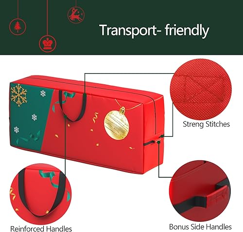 Miniatura 4 de Bolsa de almacenamiento extragrande para árbol de Navidad, se adapta a árboles artificiales desmontados de hasta 9 pies de alto, bolsa Oxford 600D