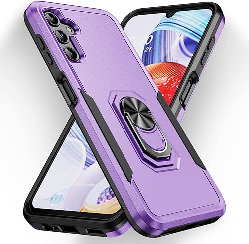 Funda para Samsung Galaxy A14 5G con protector de pantalla con anillo de soporte, resistente protección de grado militar a prueba de golpes para