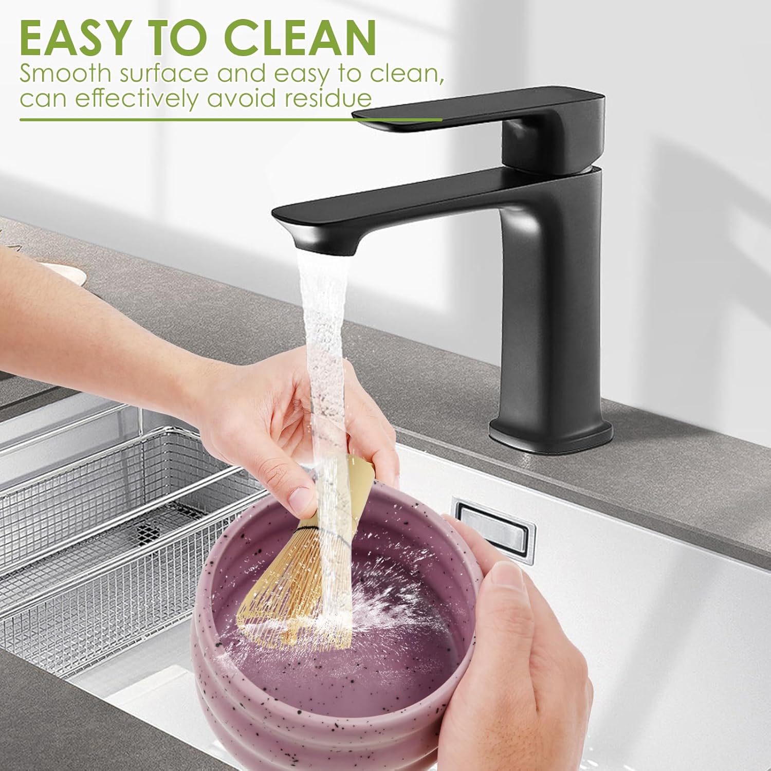 7 Pcs Matcha Tea Set, Elegant Matcha Kit with Whisk Bowl Whisk Holder Scoop Sifter Versatile Tea Making Tools for Presenting and Personal Use(purple)