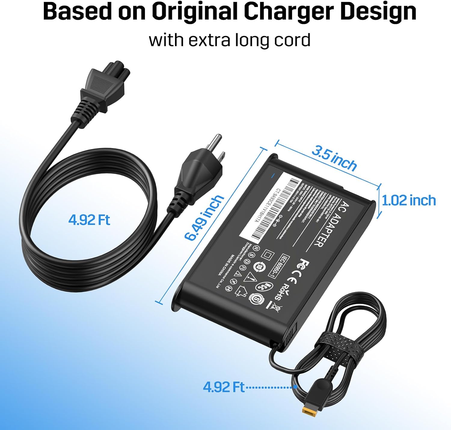 135W 20V 6.75A Laptop Charger Replacement for Lenovo Thinkpad X1 Extreme, Fit for Ideapad Gaming Laptop L340,3-15, Fit for Yoga 9i, Fit for Dock AC Power Adapter Supply Cord