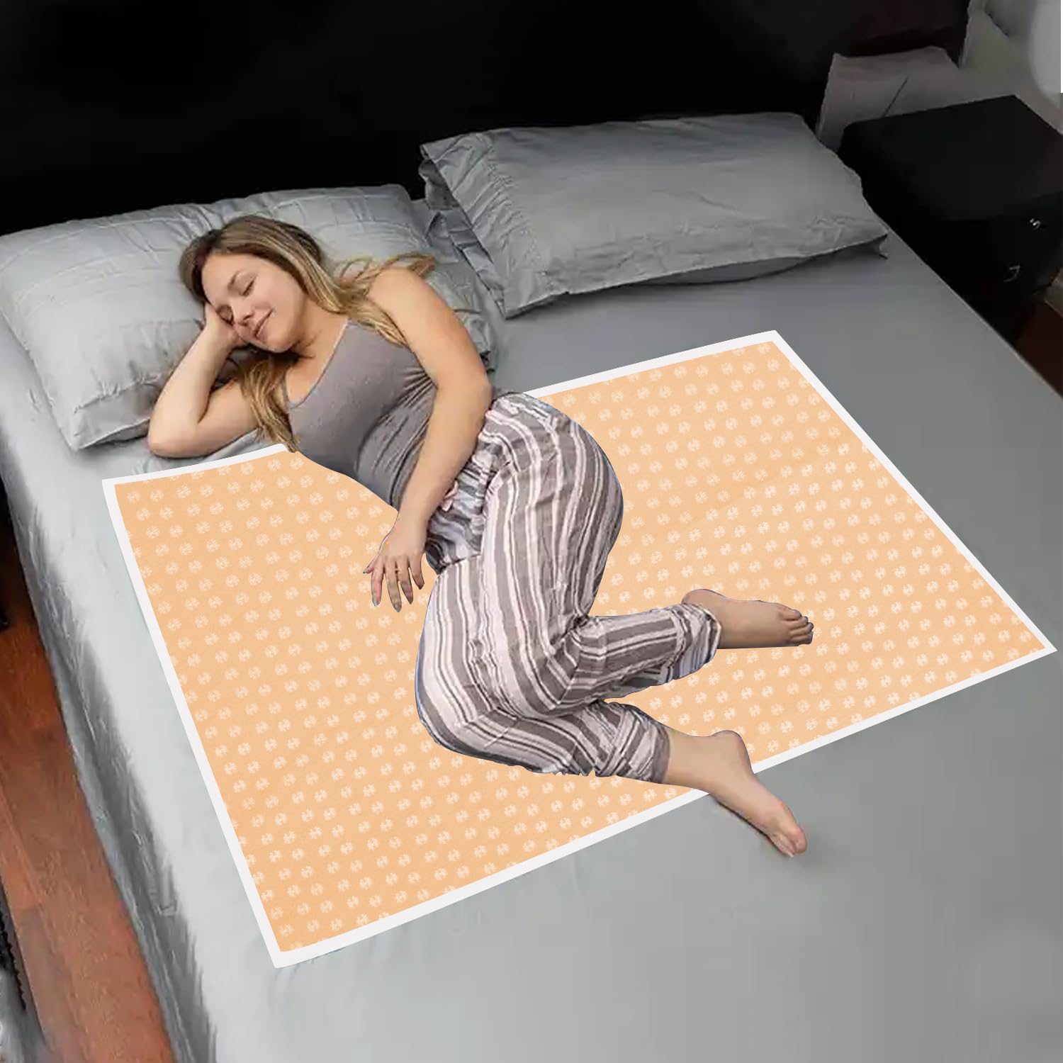 Jacquard Cotton Incontinence Bedding Protector | Waterproof, Washable & Reusable Sheet | Absorbent Mattress Pad for Women | Extra Protection for Restful Nights| 48x48 Inch Gold-image-14