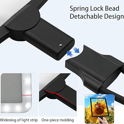 Miniatura 20 de Lupa 10X con luz y abrazadera, manos libres, 72 LED, lupa de luz, 3 modos de color, lámpara de aumento regulable sin pasos para leer, manualidades