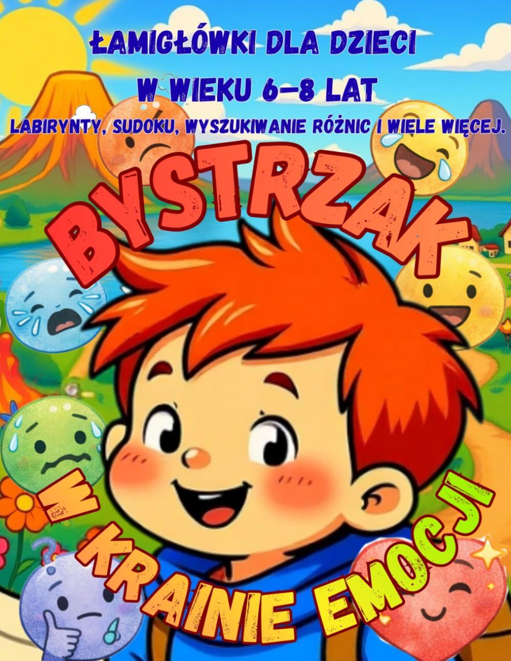 Bystrzak w Krainie Emocji: Książka aktywności dla dzieci 6–8 lat | Emocje, łamigłówki, wykreślanki, sudoku, kolorowanki | Rozwój inteligencji emocjonalnej i logicznego myślenia (Przygody Bystrzaka)
