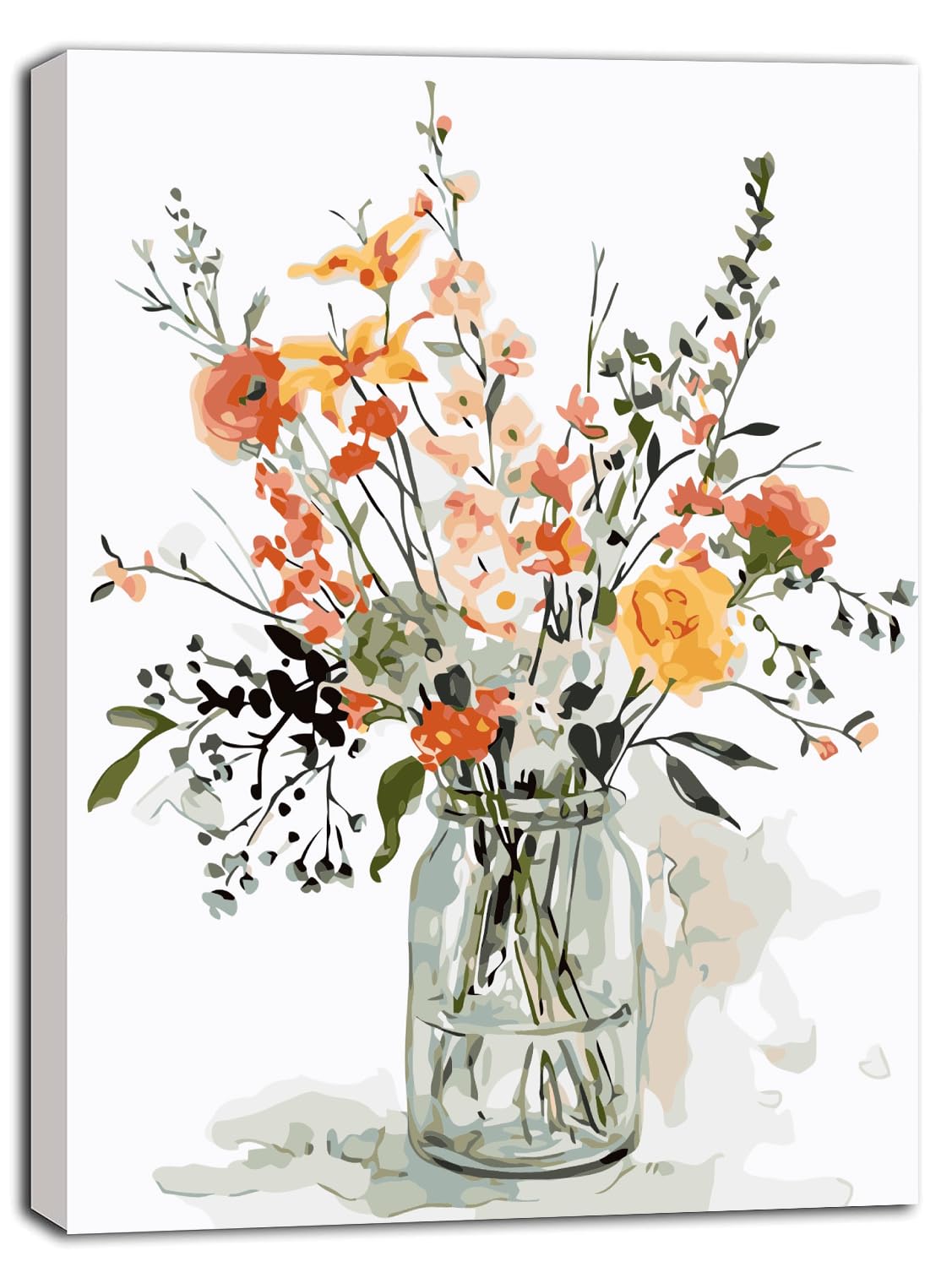 Nvseaty Pintar por números flores adultas, pintura por números, kit de manualidades para adultos, mujeres, juego creativo, juego de pintura por números, lienzo para niños a partir de 6, 7, 8, 9, 10