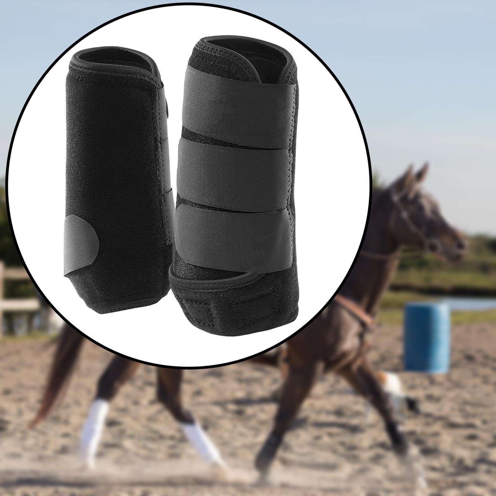 2X Protectores de Patas Delanteras y traseras para Caballos, con absorción de Impacto, para Entrenamiento, equitación y Equipo Ecuestre