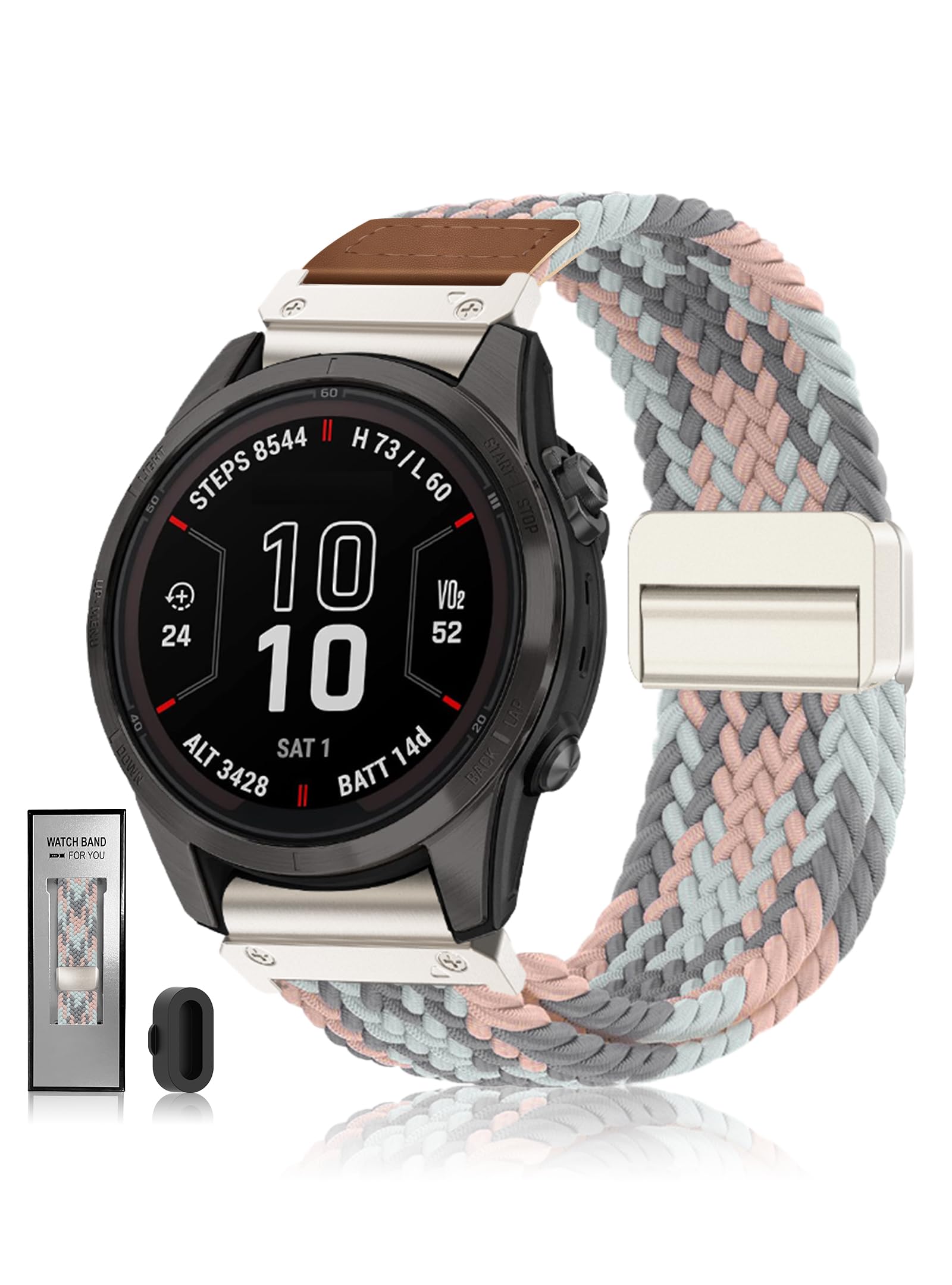 Yeahxing Quickfit-22mm Watch-Bands for Garmin-Fenix 8/7/6/5-Band - Magnetic Clasp Stretchy Braided Replacement Strap for Garmin Fenix-8 47mm/Fenix-7