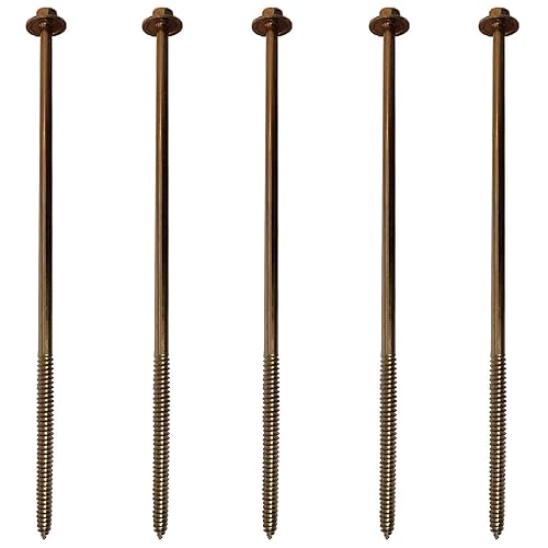 Miniatura 6 de BRAUNY BOY - Tornillo de madera de construcción extra largo con retraso estructural de alta resistencia #12 x 14 pulgadas, revestimiento de zinc