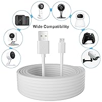 Vista 6 de Paquete de 2 cables de alimentación de extensión USB a micro USB de 20 pies, cable de carga largo, 21 AWG OFC, cobre sin oxígeno, compatible