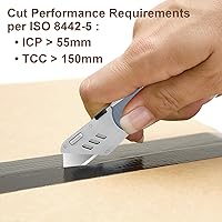 Vista 7 de Vickay - Juego de 30 cuchillas para cuchillos utilitarios, cuchillas de repuesto para cortadores de caja de acero SK5 resistentes con estuche