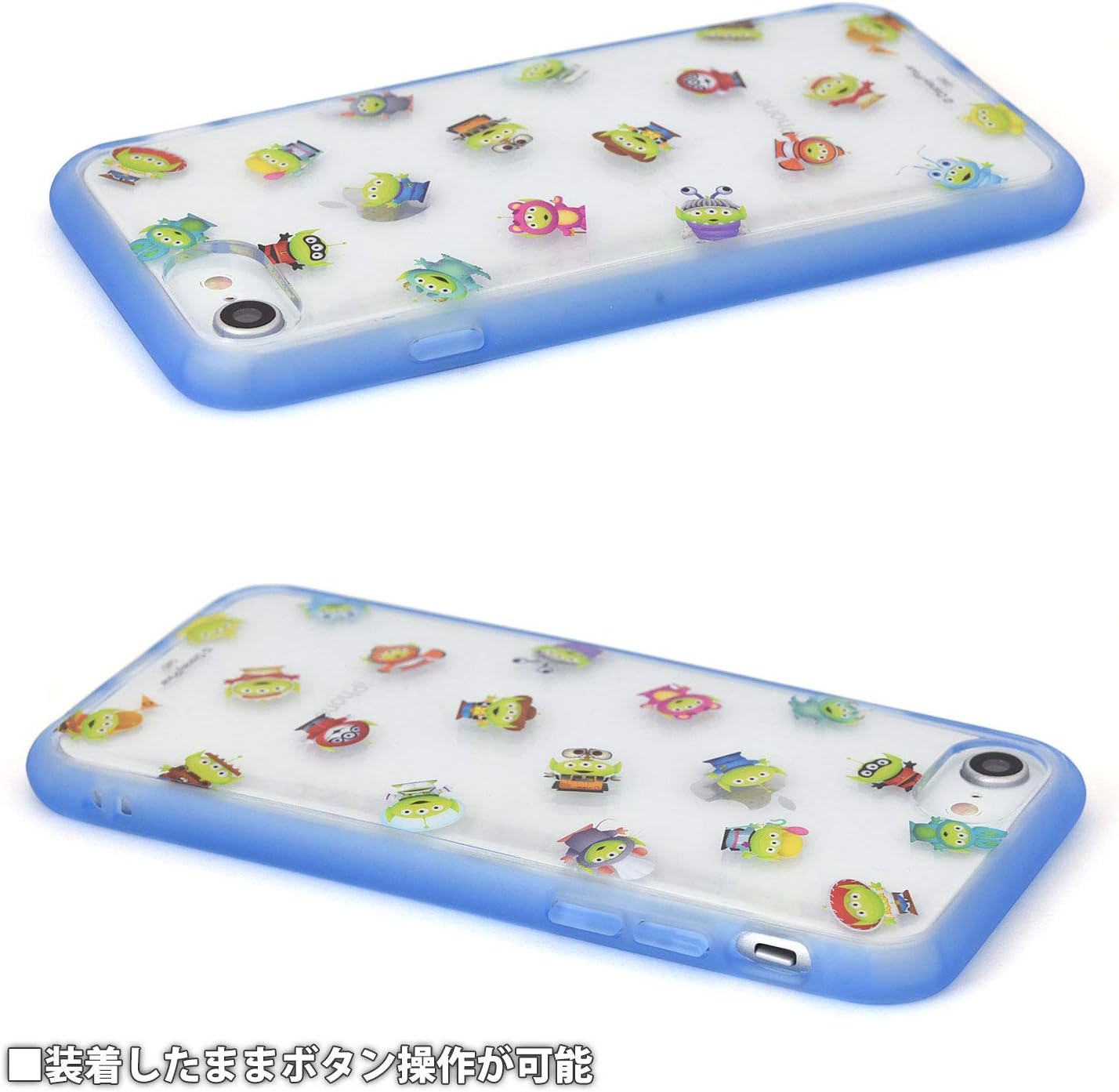 Gourmandise Alien Remix/IIIIfit Clear iPhoneSE (2nd Generation)/8/7/6s/6 (4.7 inch) Case Full Pattern DN-709B Light Blue