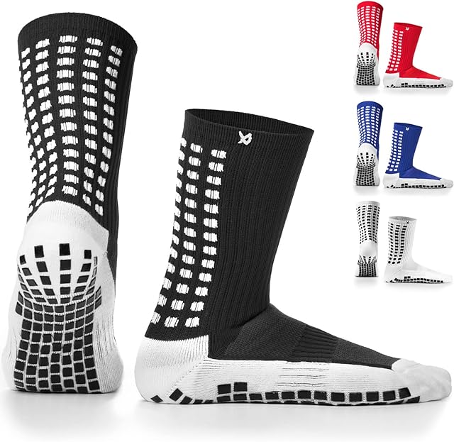 LUX Anti Slip Football Socks,Non Slip Football/Basketball/Hockey Sports Grip Socks