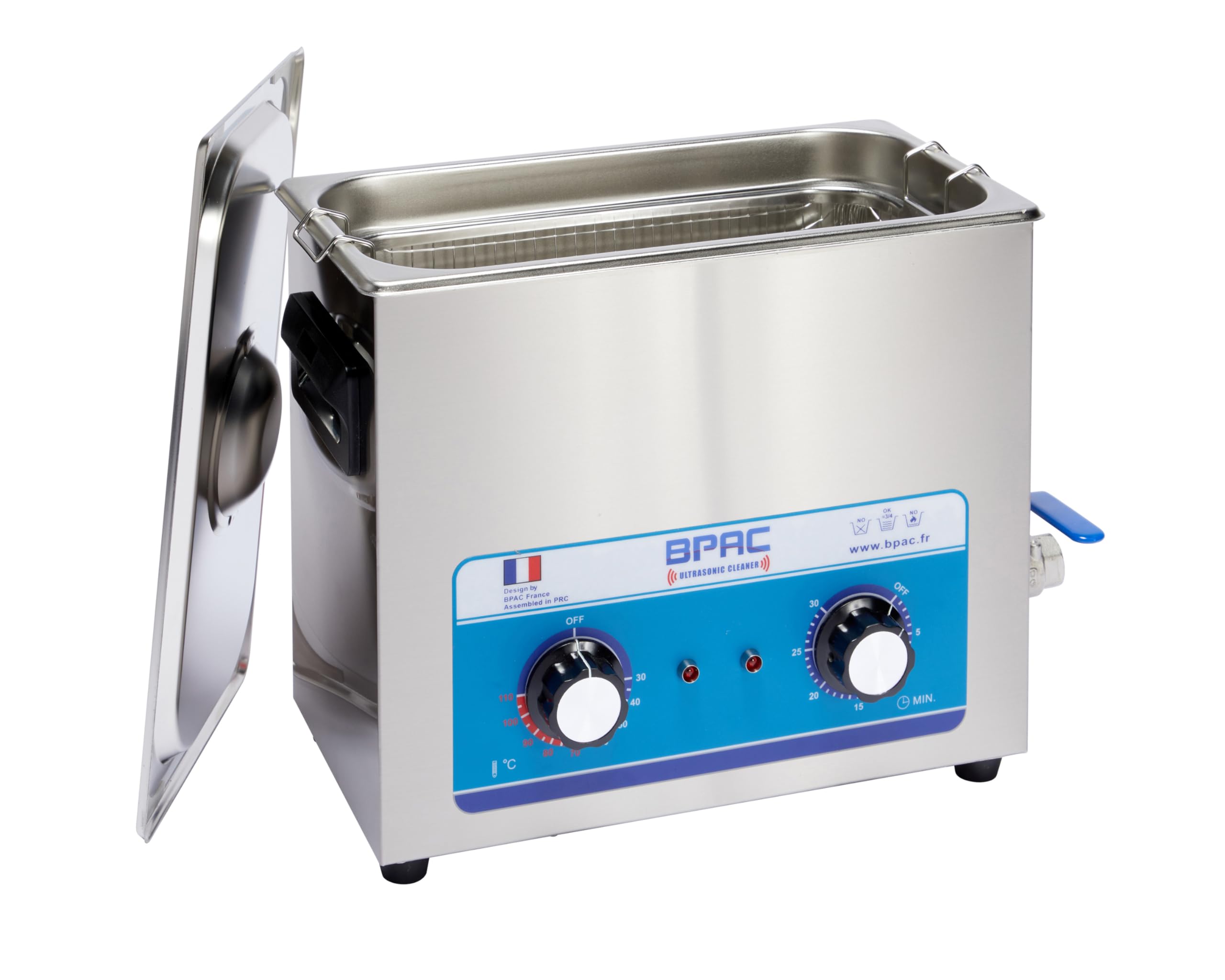BPAC Limpiador Ultrasonidos Analógico 6L - Ultrasonic Cleaner - Limpiador Joyas Ultrasonidos - Potencia 180 W - Apto para Uso Doméstico y Profesional - Marca Francesa