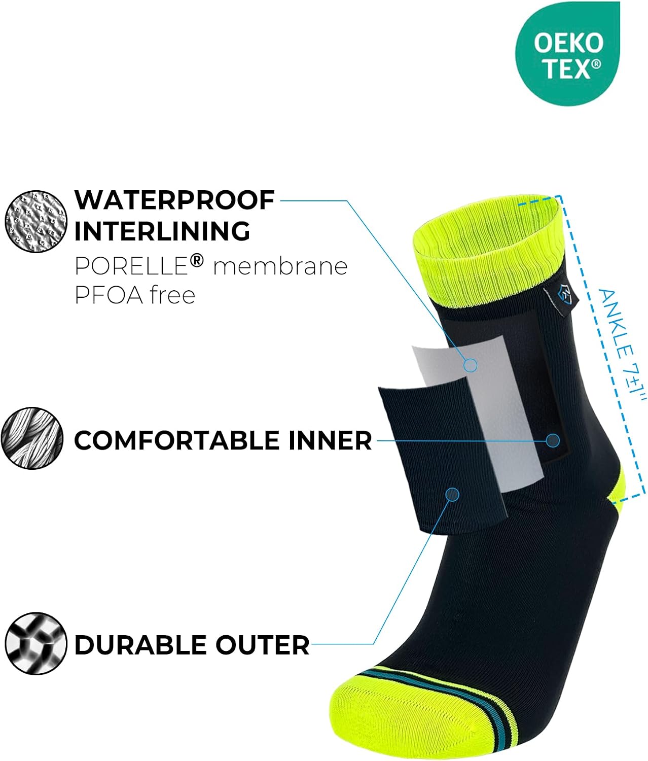 DexShell Waterproof Everyday Socks, Over-the-Ankle image 3