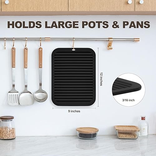 Miniatura 7 de Joyhalo Paquete de 4 salvamanteles de silicona para ollas y sartenes calientes, salvamanteles resistentes al calor de 480 para platos calientes,