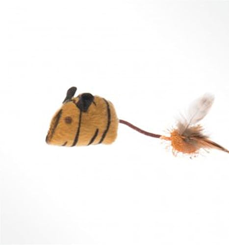 Miniatura 3 de OurPets Play-N-Squeak Tiger Teaser Play Wand Juguete para gatos, marrón, 46 pulgadas, (1360012079)