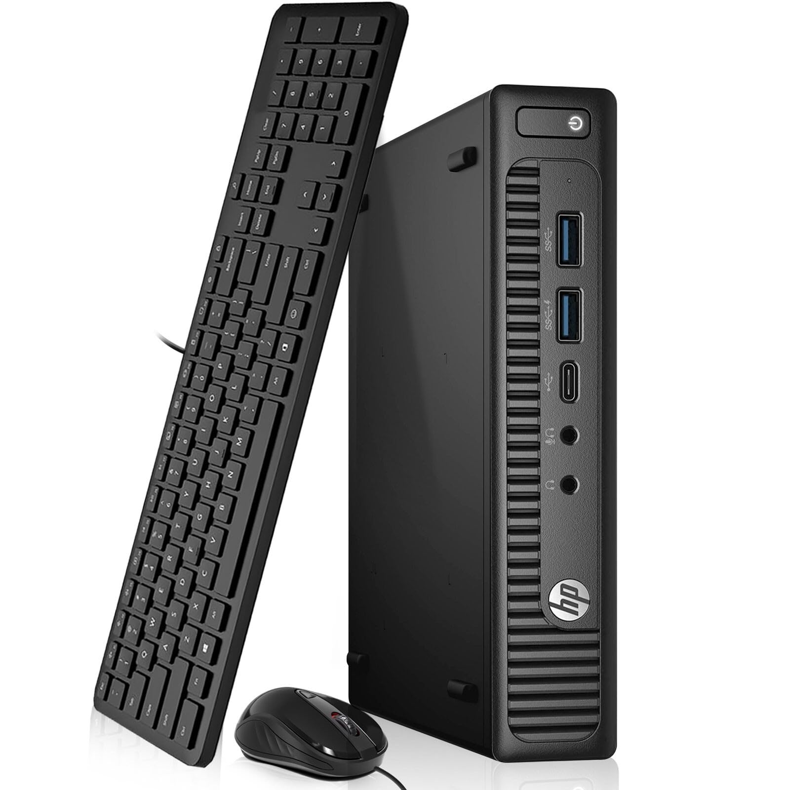 HP Prodesk 600 G2 Mini Ordinateur de Bureau, Intel Core i5-6500T, 8 Go de RAM, SSD 256 Go, WiFi, Bluetooth, Clavier QWERTY américain, Windows 11 Pro (Reconditionné)
