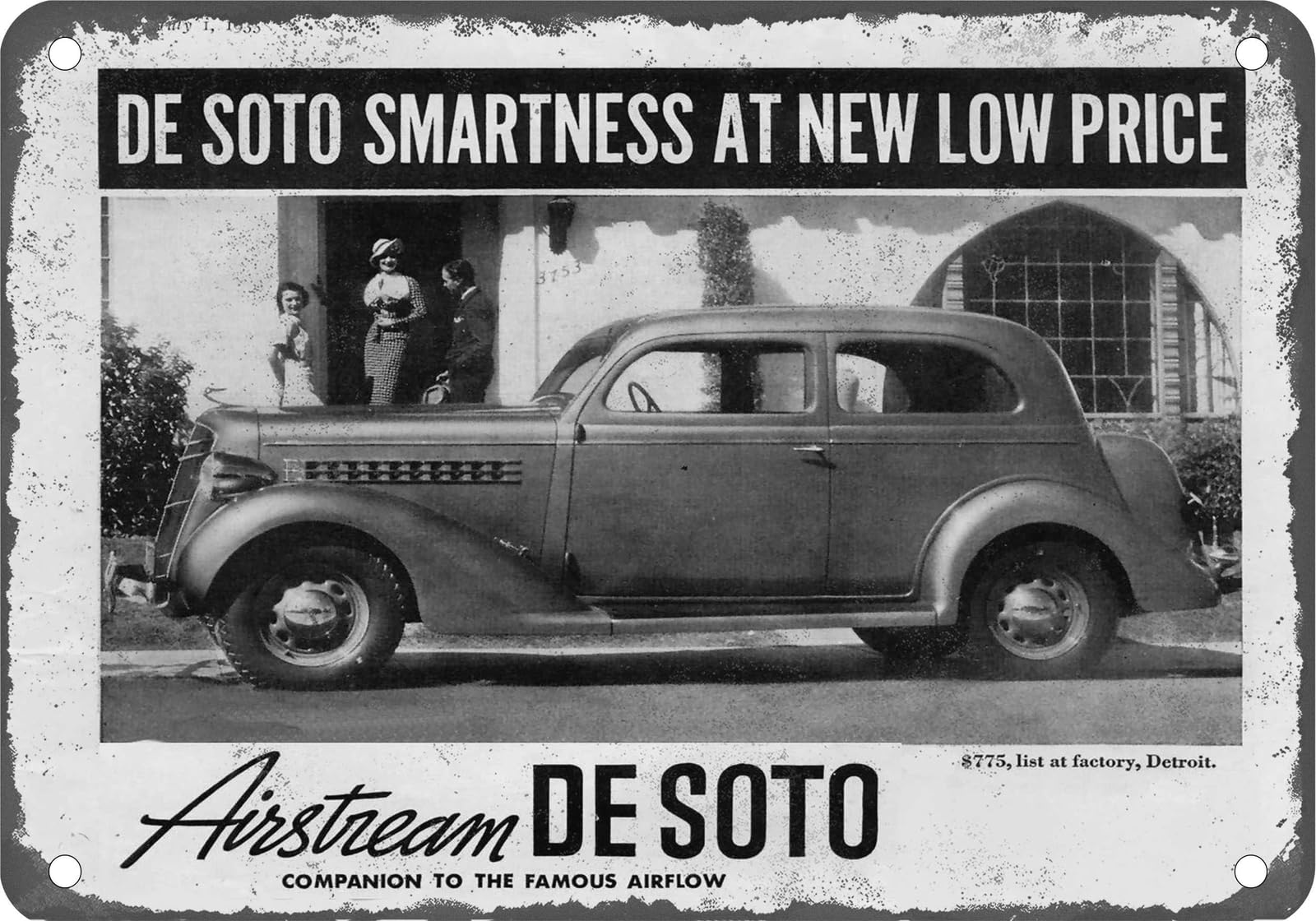 METAL SIGN - 1935 DeSoto Vintage Ad 02 - Old Retro Rusty Look home decor
