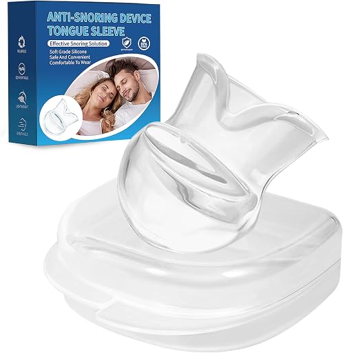 Tongue Stabilizing Device Mouthpiece - Anti-Snore Device, Reusable Snore Solution Stopper for Men/Women - AS10