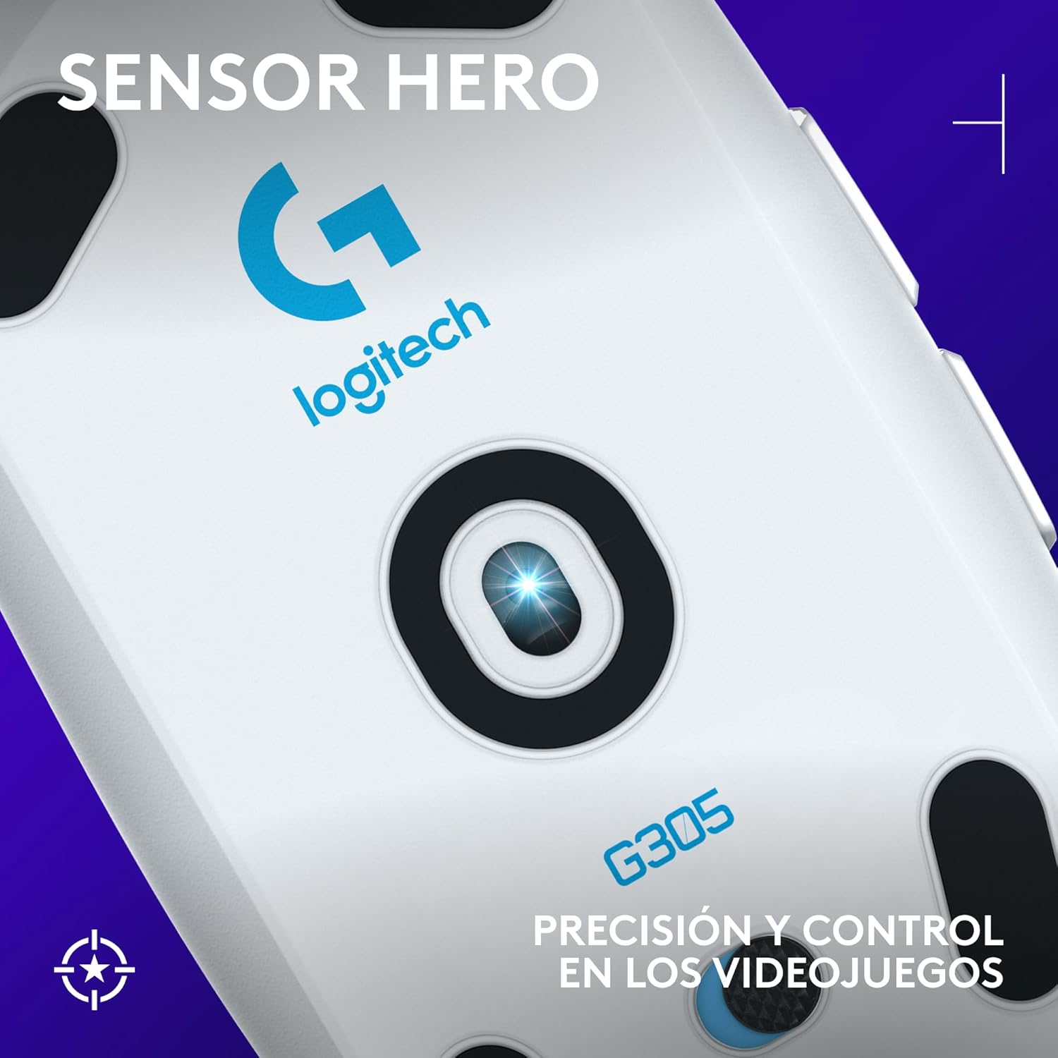 Logitech G G305 Lightspeed Ratón Gaming Inalámbrico, Captor Hero 12K, 12,000 dpi, Ultra-Ligero, Batería de 250h, 6 Botones Programables, Memoría Integrada, PC/Mac – Blanco 3