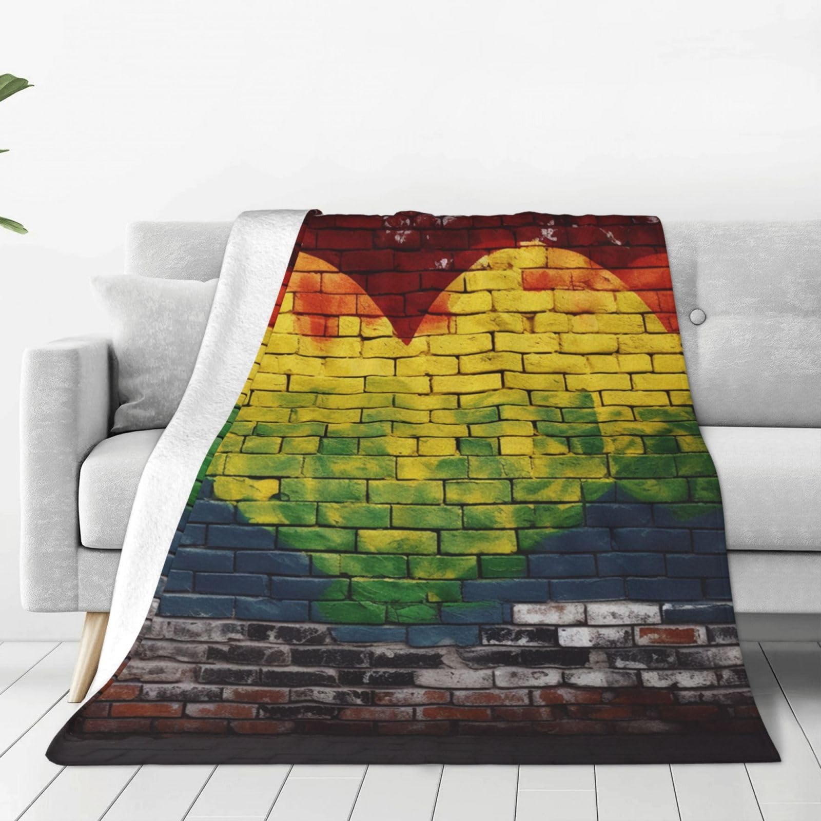 Couverture murale cœur plaid micro polaire léger doux toutes saisons lit canapé