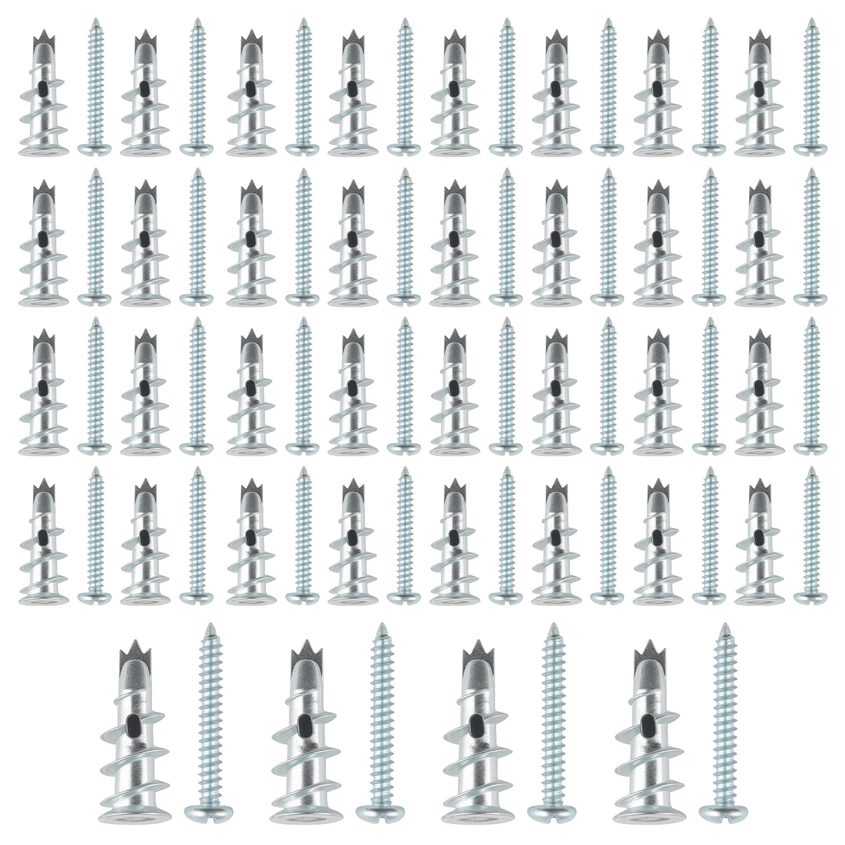 80 Pcs Heavy Duty Plasterboard Fixings Kit,plasterboard wall plug,plasterboard screws,Self Drilling Dry Wall Anchor Screws and Wall Plugs for Cavity Walls, Concrete, Bricks Installation