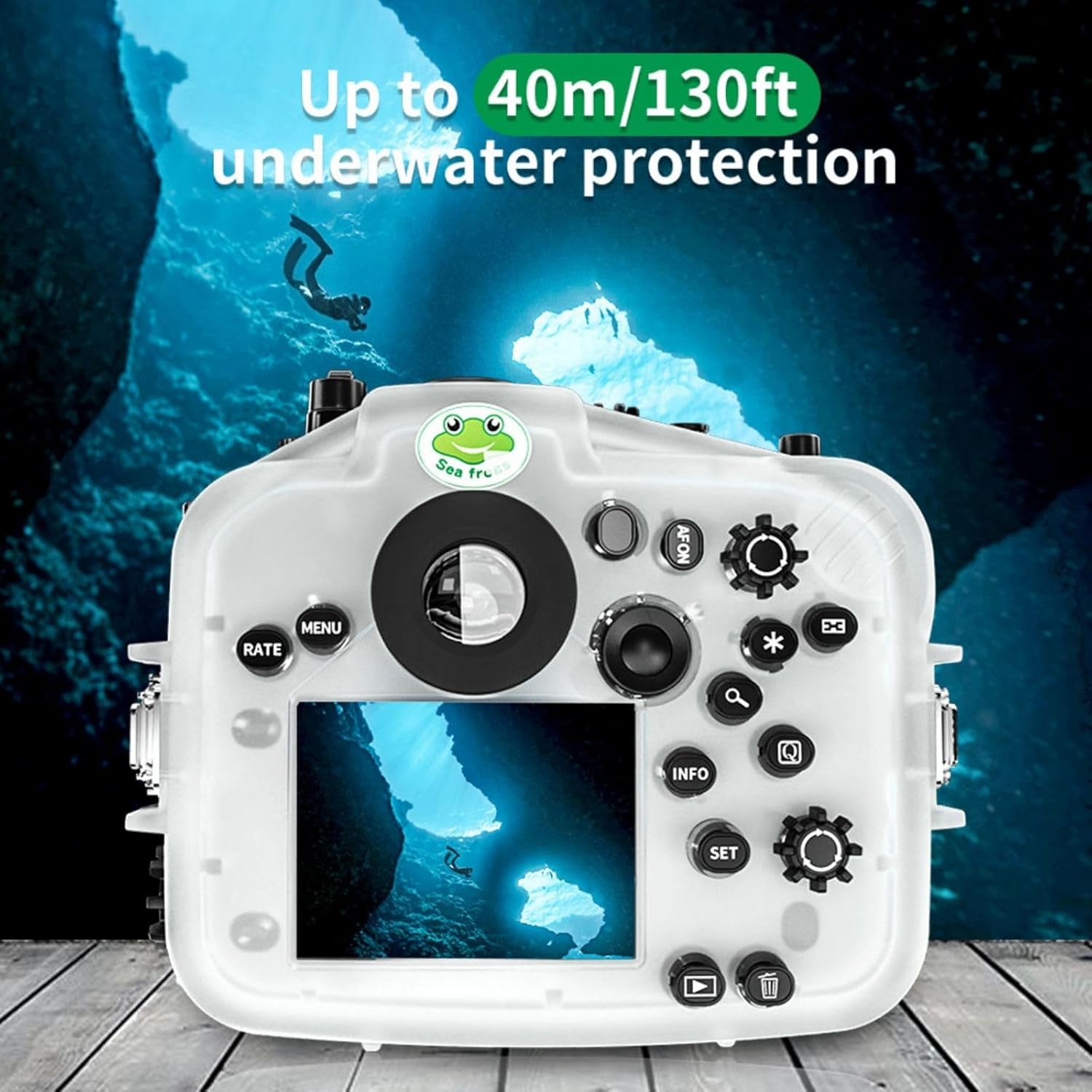 Seafrogs Underwater Housing for Canon R6 with WA005A Dome Port Kit [40M/130FT] Waterproof Case for Canon EOS R6+RF 24-105mm F4 EF 16-35mm 1:2.8 L II