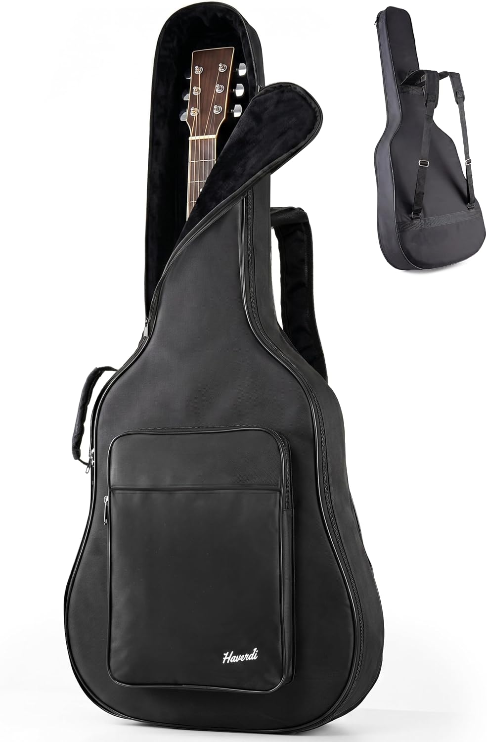 Havendi® 41 Inch Acoustic Guitar Bag for 39-42 Inch Guitars - Padded Gig Bag Case with 8mm Thick Padding - Water Resistant Oxford 600D with Backpack Straps and Large Pockets - German Design