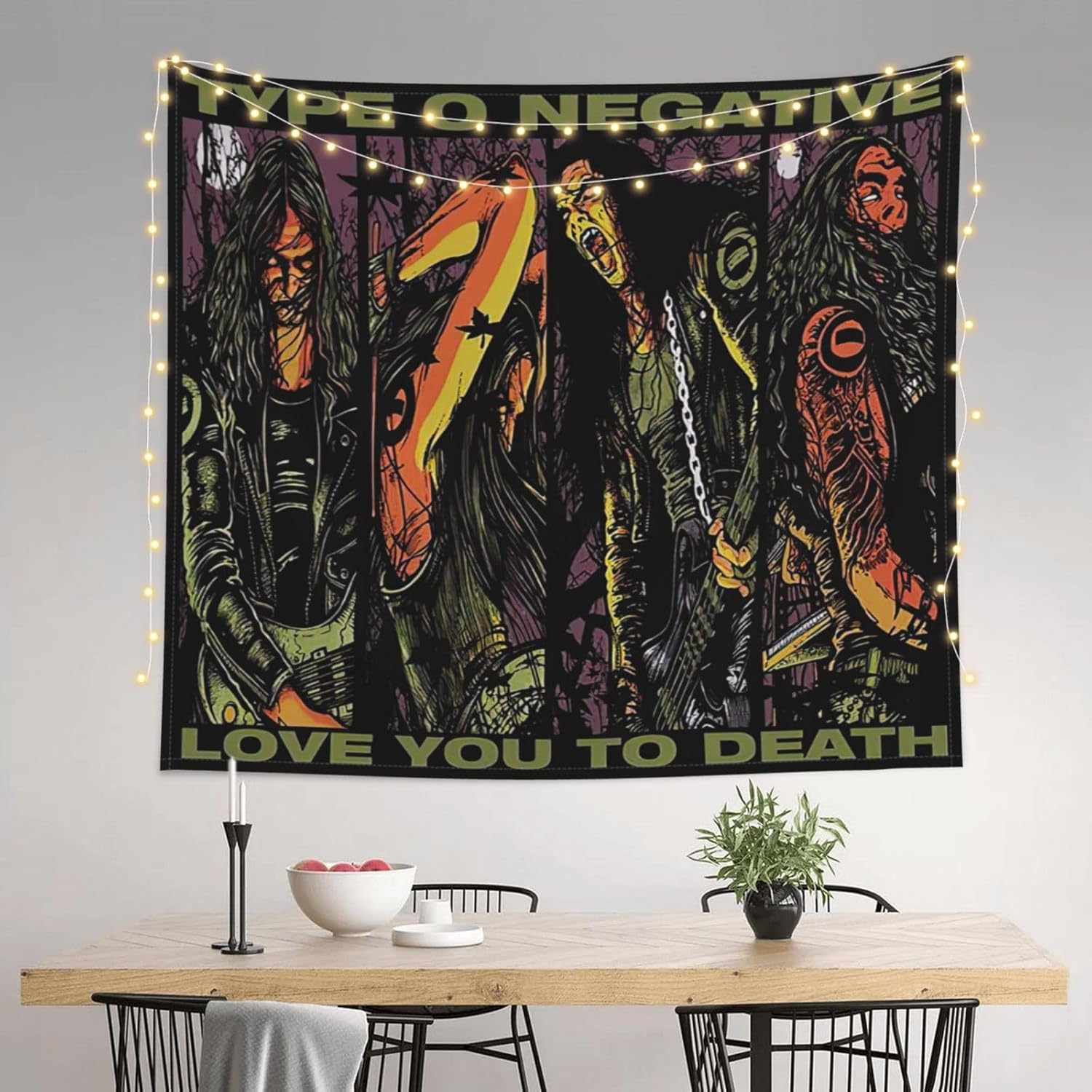 GYMP Type Rock O Music Negative Band Tapestry Art Wall Hanging Tapestries Room Decor