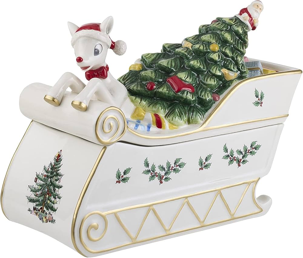 未使用品】SPODE クッキー ジャー クリスマスツリースポード