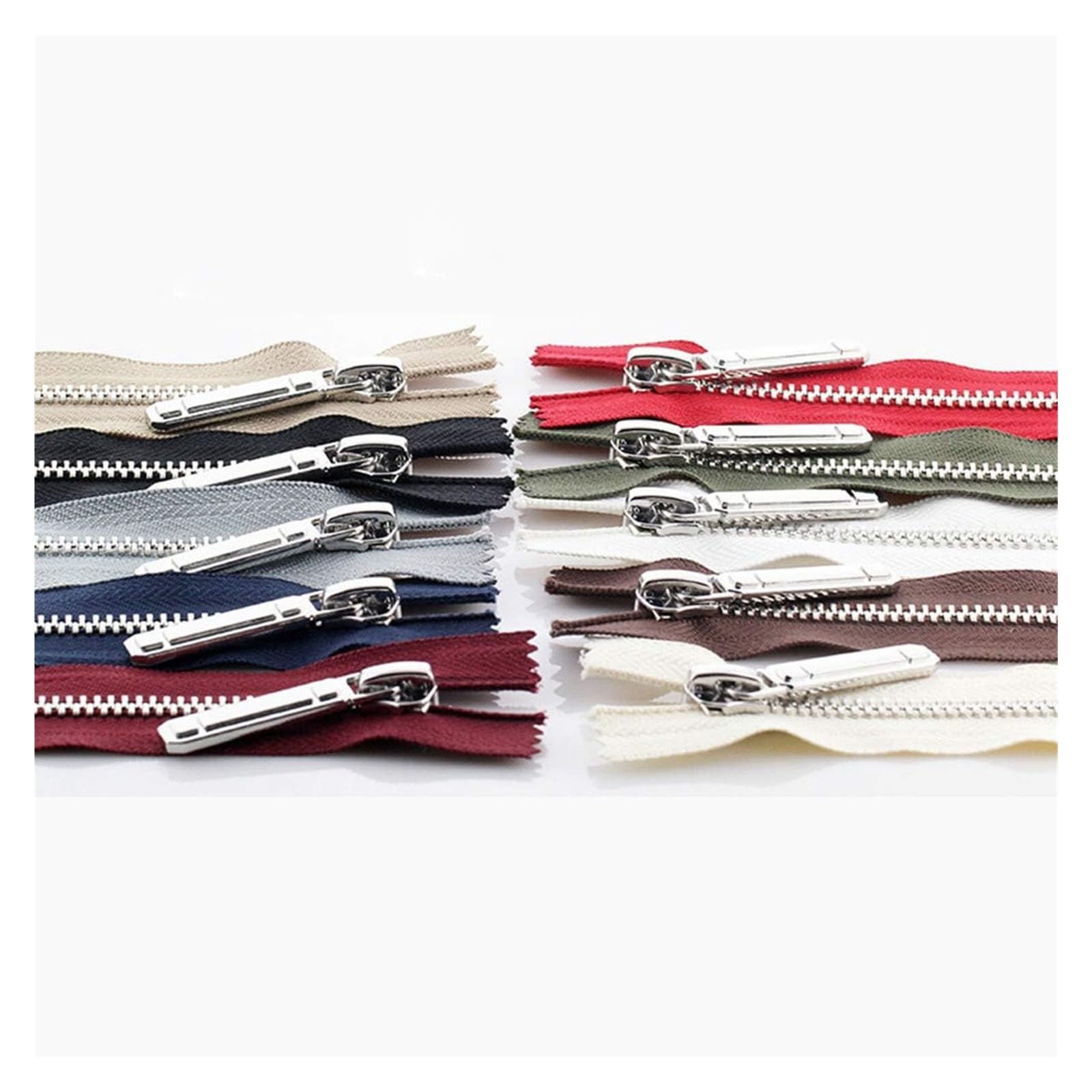 Cerradura de Costura, Cremallera Invisible, Cremallera de Metal con Extremo Abierto, Cierre automático, decoración de Dientes Plateados, Accesorio Artesanal, 70/150cm, 8#, 1 ud.