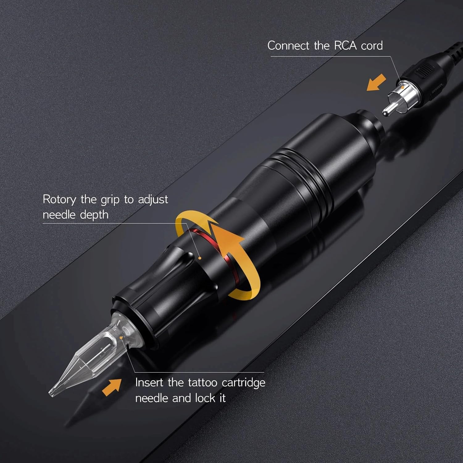 Professional Tattoo Machine Kit Mini Power Rotary Pen Set with Universal Cartridge for Tattooist